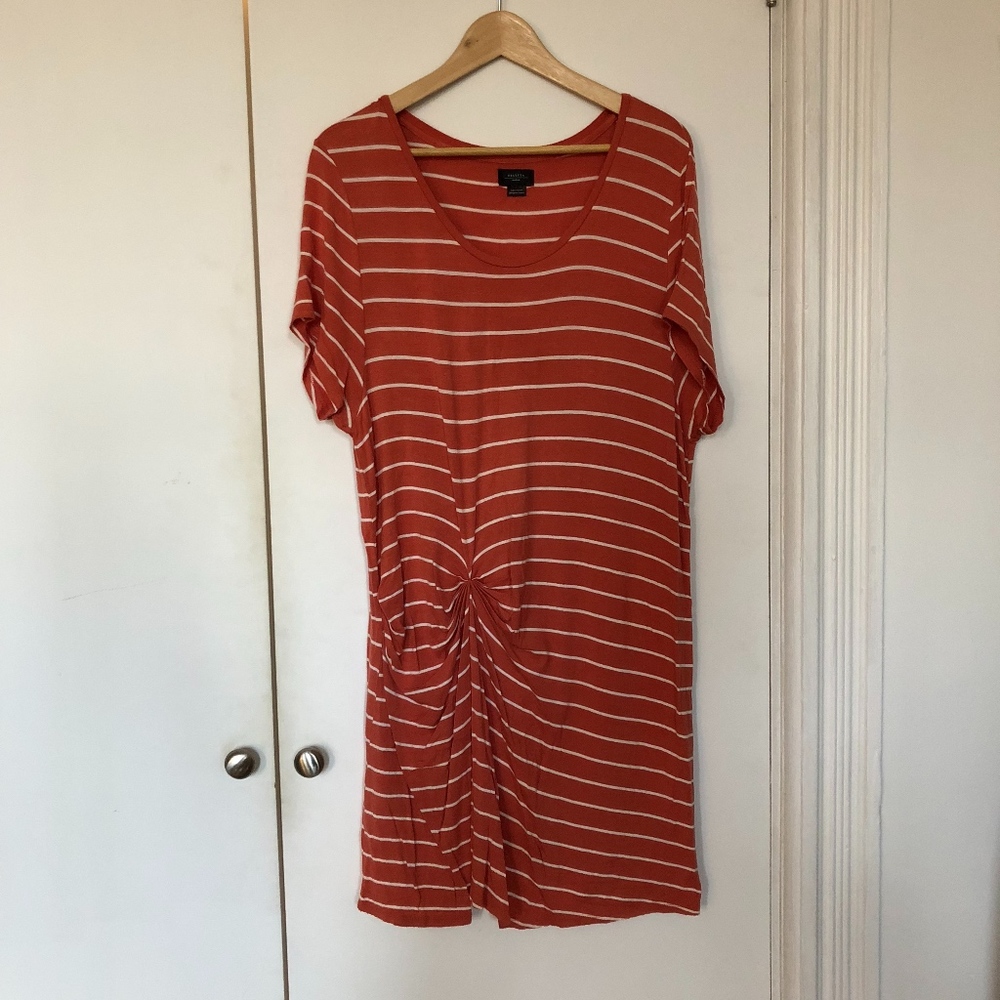 Deletta striped gathered tee